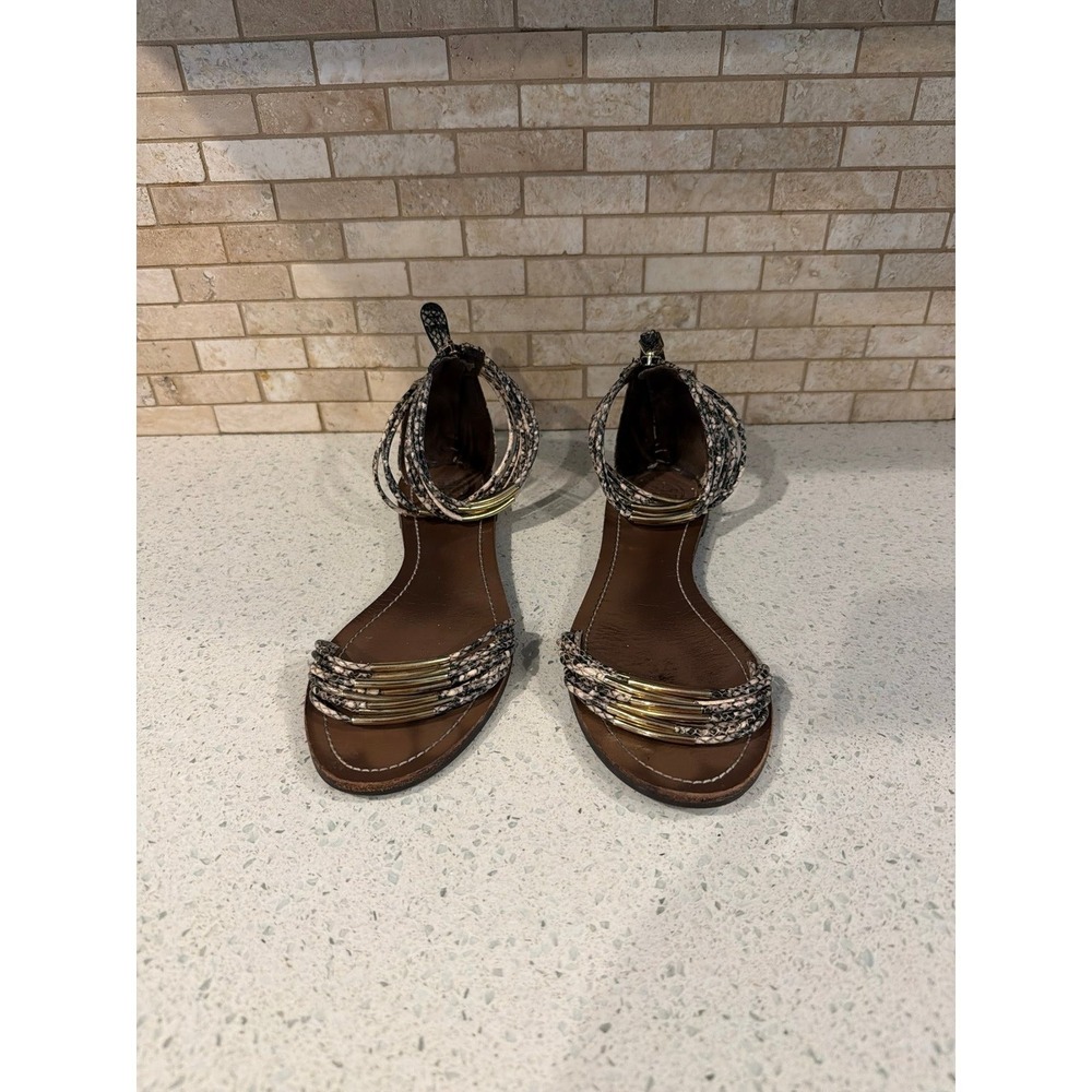 Tory Burch Mignon Ring Sandals Womens 9 Black Ivory